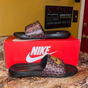 Nike Leopard Print Slides